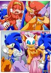  4girls archie_comics bbmbbf blaze_the_cat comic mobius_unleashed palcomix relaxation_after_a_tiring_day rouge_the_bat sally_acorn sega sonic_(series) sonic_the_hedgehog sonic_the_hedgehog_(series) tikal_the_echidna 