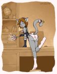  bell_collar cat cleaning crossdressing femboy furry hello_kitty legs_up maid panties socks trap wink 