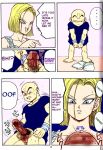  android_18 ass breasts censored_penis comic dragon_ball dragon_ball_z full_color krillin leotard masturbation nipples pussy shoes spread_pussy sweating 