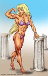 abs beautiful_muscle_girl_tetsuko_(webcomic_series) big_breasts bikini blonde_hair dcmatthews green_eyes muscle muscular muscular_female tetsuko_breckenridge