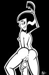  danny_phantom girl_on_top looking_back monochrome mr._j mr._j_(artist) nude samantha_manson 