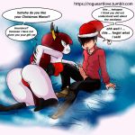  artist_name ass christmas christmas_hat heart hekapoo marco_diaz motion_lines open_fly penis_out poking santa_hat speech_bubble star_vs_the_forces_of_evil web_address 