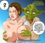  big_breasts breast_out_of_clothes breasts empire_strikes_back from_behind princess_leia_organa star_wars super_melons taken_from_behind yoda 