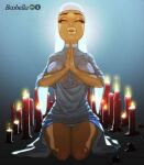  boobella_(artist) breasts candle clothes nun 