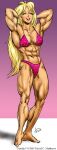1girl beautiful_muscle_girl_tetsuko_(webcomic_series) big_breasts bikini blonde_hair dcmatthews green_eyes muscle muscular muscular_female tetsuko_breckenridge