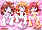  3_girls bbmbbf chani_(little_tails) little_tails looking_at_viewer meiling_(little_tails) multiple_girls nude palcomix pietro&#039;s_secret_club tagme zaya_(little_tails) 