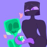blush enderman green minecraft purple_eyes slime sweating tentacle_in_pussy