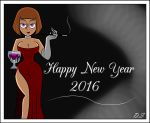  2016 big_breasts breasts cigarette cigarette_holder cleavage danny_phantom delta_shadow dress female glass happy_new_year madeline_fenton solo wine wine_glass 
