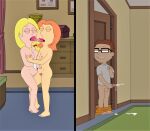  american_dad ass breasts crossover cum erect_nipples erection family_guy francine_smith french_kissing frost969 glasses lois_griffin masturbation orgasm pants_down shaved_pussy steve_smith thighs yuri 