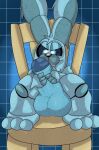  1_male 1boy 3_toes animatronic anthro balls big_balls big_penis black_nose blue_eyes blue_sclera blue_skin bodily_fluids chair erection eyelashes fapping feet five_nights_at_freddy&#039;s five_nights_at_freddy&#039;s:_special_delivery frost_plushtrap_(fnaf) fur gay genital_fluids genitals half-closed_eyes hand_on_penis humanoid_penis ice lagomorph legs long_ears machine male male_only mammal masturbation naked nude open_mouth penile_masturbation penis plushtrap_(fnaf) plushtrapboyuwu rabbit robot sitting smile solo spread_legs teeth testicles thick_balls thick_legs thick_penis thick_thighs ursid video_games wet yaoi 