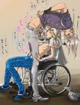  2boys clothed disability gyro_zeppeli johnny_joestar jojo&#039;s_bizarre_adventure male male/male male_only oral oral_sex standing steel_ball_run wheelchair yaoi 