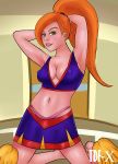1girl breasts cheerleader erect_nipples female_only hands_behind_head kim_possible kimberly_ann_possible tdf-x