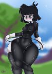  big_ass big_hips creepy_susie embarrassed goth stockings the_oblongs thick_thighs thighs tight_clothing torn_clothes torn_dress 