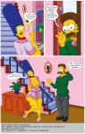 big_breasts chubby marge_simpson ned_flanders russian_text the_simpsons