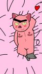 1boy 1cuntboy abbygale_purple_eevee_kit anthro bed blanket body_pillow comedy_central cuntboy drawn_together furry furry_male hi_res hot intersex looking_at_viewer male pig pillow pink_background pink_body pussy scars_on_chest sexy sheets spanky_ham sus tagme transgender transgender_male transmasc uwu vagina yellow_sclera