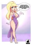 big_breasts breasts earrings elbow_gloves evening_gown gloves gravity_falls high_heels linkartoon_(artist) necklace pacifica_northwest speech_bubble 
