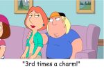 breasts chris_griffin christmas_tree cleavage family_guy incest lois_griffin meg_griffin nipples no_bra sex shirt_open 