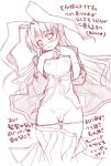  animal_ears bunny_ears female kisairo_kaede monochrome nipples open_clothes open_shirt panties panty_pull pussy reisen_udongein_inaba shirt solo touhou uncensored underwear white_background 