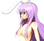  1girl animal_ears bad_id breasts bunny_ears censored convenient_censoring female kasuga_ayumu_(artist) kasuga_ayumu_(haruhipo) long_hair nude purple_hair red_eyes reisen_udongein_inaba solo touhou 