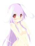  animal_ears blush breasts bunny_ears female long_hair nude purple_hair reisen_udongein_inaba solo touhou 
