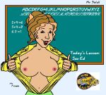  breasts erect_nipples magic_school_bus ms_frizzle nipples no_bra open_shirt 