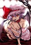  breasts chain chains female hat imai imai_(marja) nude pale pale_skin red_eyes remilia_scarlet ribbon ribbons solo touhou wings 