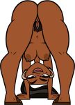  1girl ass bent_over big_ass big_breasts breasts ellissummer from_behind hairy_pussy leshawna looking_at_viewer mooning nude solo_female total_drama_island 