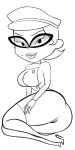  ass bottomless dexter&#039;s_laboratory erect_nipples glasses hat katka lipstick looking_at_viewer mole nipples_through_clothes pussy 