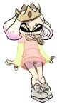  1girl 2018 beauty_mark bottomless cephalopod chains clothed clothing crown digital_media_(artwork) hair hoodie inkling light_skin marine nintendo pearl_(splatoon) pink_hair pubes pussy ring shoes simple_background smile splatoon splatoon_2 squid standing teasing teeth tentacle tentacle_hair terrible_the_drawfag thumb_ring tongue tongue_out video_games white_background yellow_eyes 