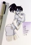 2018 callmepo extreme_ghostbusters ghostbusters kylie_griffin looking_at_viewer pinupsushi sideboob stockings