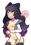  1girl 1girl black_hair blake_belladonna bottomless breasts cat_girl exposed_breasts exposed_chest exposed_shoulders gif gif jacket long_hair open_clothes open_jacket penetration penis pussy rwby sadinsfw white_jacket x-ray 
