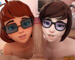  1boy 2_girls 3d big_penis blizzard_entertainment blurry_background brown_eyes brown_hair bwc chinese crossover depth_of_field detailed_background duo_focus erection eye_contact eyewear female_focus ffm_threesome first_person_view genitals glasses hanna-barbera indoors light-skinned_female light-skinned_male light_skin looking_at_viewer male_pov matching_hair/eyes mei-ling_zhou mei_(overwatch) multiple_girls overwatch pale-skinned_female pale_skin penis pov pov_eye_contact scooby-doo short_hair smile smiling_at_viewer smitty34 threesome velma_dinkley 