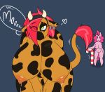  &lt;3 1girl anthro babs_seed_(mlp) bent_over big_breasts bovine breasts cattle dialogue duo ear_piercing earth_pony english_text equine friendship_is_magic furry green_eyes hair horn horse hybrid lactating mammal milk my_little_pony nipples nude piercing pink_hair pinkie_pie_(mlp) pony pose smile somescrub text thick_thighs voluptuous wide_hips 