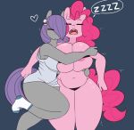  &lt;3 2015 2girls anthro anthrofied areola belly big_breasts breasts closed_eyes clothed clothing cuddling duo earth_pony equine friendship_is_magic fur furry grey_background grey_body hair high_res horse huge_breasts hugging legwear long_hair mammal maud_pie my_little_pony navel nude pink_body pink_hair pinkie_pie pony purple_hair sibling simple_background sisters sleeping slightly_chubby socks somescrub thick_thighs thong voluptuous wide_hips yuri 