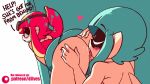  2_girls animated animated_gif anus ass blue_hair blush breasts cute diives gif inkling long_hair multiple_girls nude orange_hair pussy pussylicking splatoon 