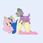  1boy 1girl all_fours ass beastiality bottomless dog equestria_girls female female_human female_human/male_dog fluttershy fluttershy_(mlp) friendship_is_magic from_behind human looking_back male/female male_dog my_little_pony no_panties on_all_fours partially_clothed penis_in_pussy pussy sex spike_(mlp) vaginal vaginal_penetration vaginal_sex 