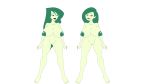  areolae ass big_ass big_breasts breasts commission disney dk female green_eyes green_hair green_skin kim_possible kimberly_ann_possible nipples nude pussy riffsandskulls shego yuri 