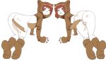  1boy 1girl anal_insertion anus ass ass_shake blushing cat cat_ears cosplay furry gif kneeling looking_at_viewer looking_back pussy red_hair sexy siblings smile tail testicles trap 