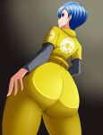 1girl anime_milf ass ass_focus big_ass big_breasts blue_eyes blue_hair bottom_heavy breasts bubble_butt bulma_brief closed_eyes clothed clothed_female clothing dat_ass dragon_ball dragon_ball_super dragon_ball_super:_super_hero dragon_ball_z ear_piercing earrings fat_ass female_focus female_only large_ass looking_at_viewer looking_back mature mature_female milf nipple_bulge one_eye_closed open_mouth piercing sexy sexy_ass sexy_body sexy_breasts short_hair sideboob simple_background smile solo_female solo_focus thick_thighs voluptuous white_background wide_hips