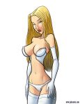  1girl areola areola_slip big_breasts emma_frost female female_only generation_x jab jabcomix marvel solo white_queen x-men 
