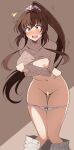  1girl 1girl 1girl big_breasts blush breasts brown_eyes brown_hair brown_sweater censor_bar censored clothes_pull clothing eyebrows_visible_through_hair flying_sweatdrops hair_between_eyes high_resolution kantai_collection long_hair long_sleeves navel nel-c nipples open_mouth panties pants panty_pull ponytail pussy ribbed_sweater sweater tears tied_hair underwear underwear_pull very_long_hair white_panties white_pants white_underwear yamato_(kantai_collection) 