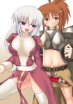 2_girls big_breasts blue_eyes bottomless brown_hair character_request female_only fingering fingering_pussy high_priest horny pussy pussy_juice pussy_juice_drip ragnarok_online red_eyes white_hair yuri