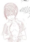  avatar:_the_last_airbender cleavage female_only monochrome sketch solo_female toph_bei_fong 