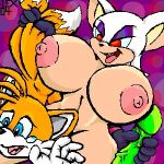  miles_&quot;tails&quot;_prower multiple_tails rouge_the_bat sega sonic_(series) sonic_team tail 