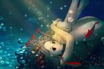  1girl 1girl 1girl animal anthro artist_request black_eyes blonde_hair bubble female_only fish horns long_hair mermaid necklace nude one_piece princess shirahoshi sideboob underwater water 