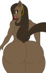 1girl anthro artist_request ass_focus brown_fur brown_tail dat_ass fan_character friendship_is_magic hasbro hoop_earrings horse_tail huge_ass my_little_pony original_character pony red_lipstick smile thick_thighs