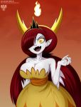  alcasar-reich alcasar-reich_(artist) big_breasts breasts cleavage disney flame hekapoo star_vs_the_forces_of_evil 