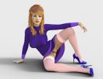  3d artist_request daphne_blake dress high_heels legs_apart pubic_hair pussy scooby-doo stockings 