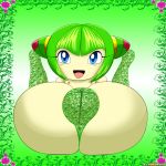  1girl 1girl clothing cosmo_the_seedrian flora_fauna green_hair hair high_res humanoid lingerie nobody147 open_mouth panties plant pussy sega underwear 
