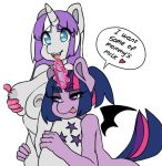  1girl 2018 anthro anthrofied areola breasts cutie_mark daughter dialogue duo english_text equine friendship_is_magic furry gif hair horn long_hair mammal milf mother_&amp;_daughter multicolored_hair my_little_pony nipples parent simple_background text tolsticot tongue tongue_out twilight_sparkle_(mlp) twilight_velvet_(mlp) two_tone_hair unicorn white_background 